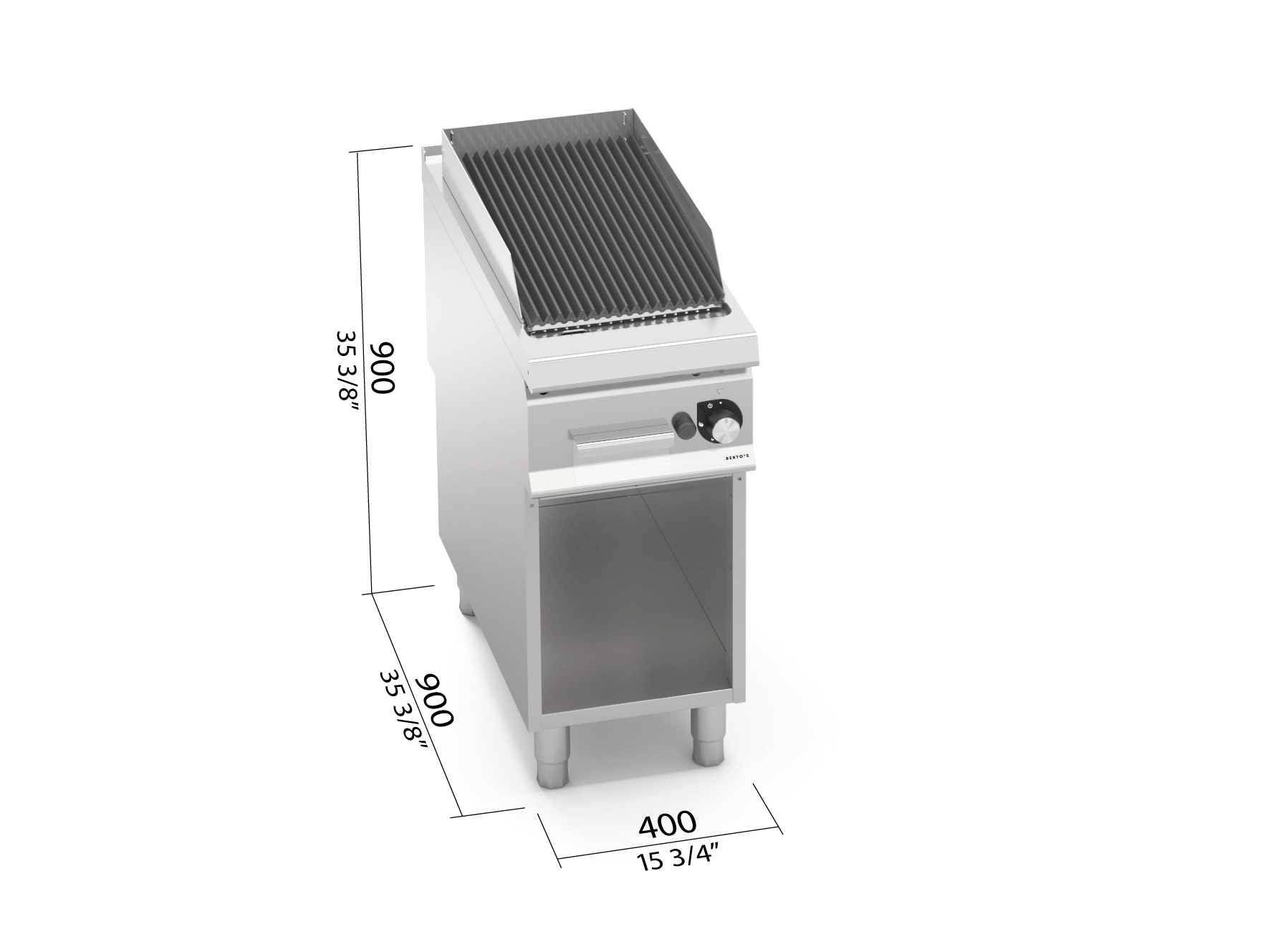 Barbacoa a gas con mueble doble 900 G9PL80M/G — BERTO'S