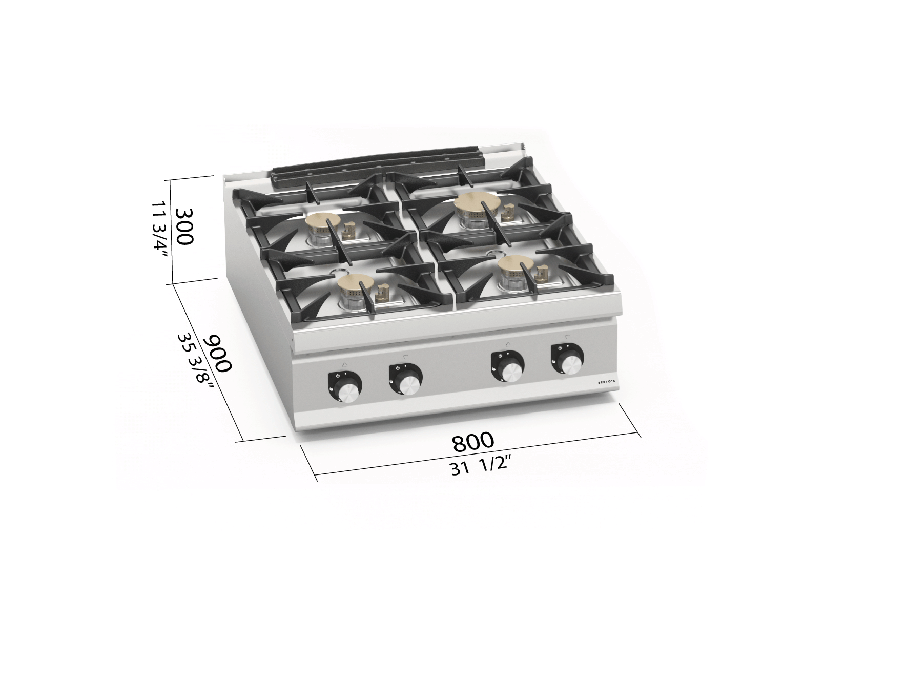 Cocina sobremesa gas 4 fuegos LX900 LXG9F4PS - BERTO'S