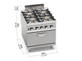 Cocina de gas de pie 4 fuegos con horno gas SG9F4PSP+FG - BERTO'S