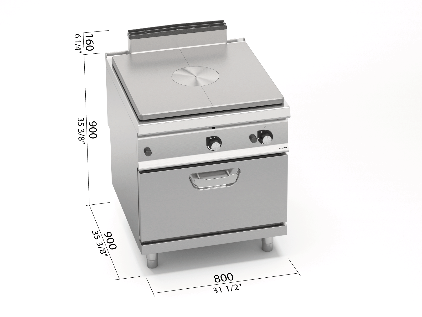 Placa radiante gas + horno GN 2/1 SG9TP+FG - BERTO'S
