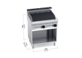 Barbacoa a gas con mueble doble 700 PLG80M/G - BERTO'S