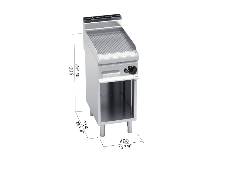 Frytop Ranurada Gas con Mueble G7FR4M - BERTO'S