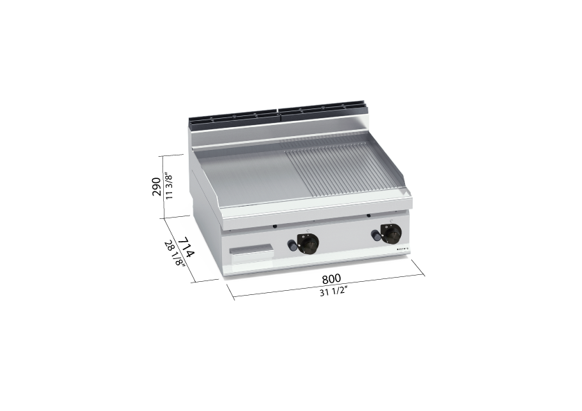 Frytop 700 mod. G7FM8B-2 gas sobremesa lisa/acanalada - BERTO'S