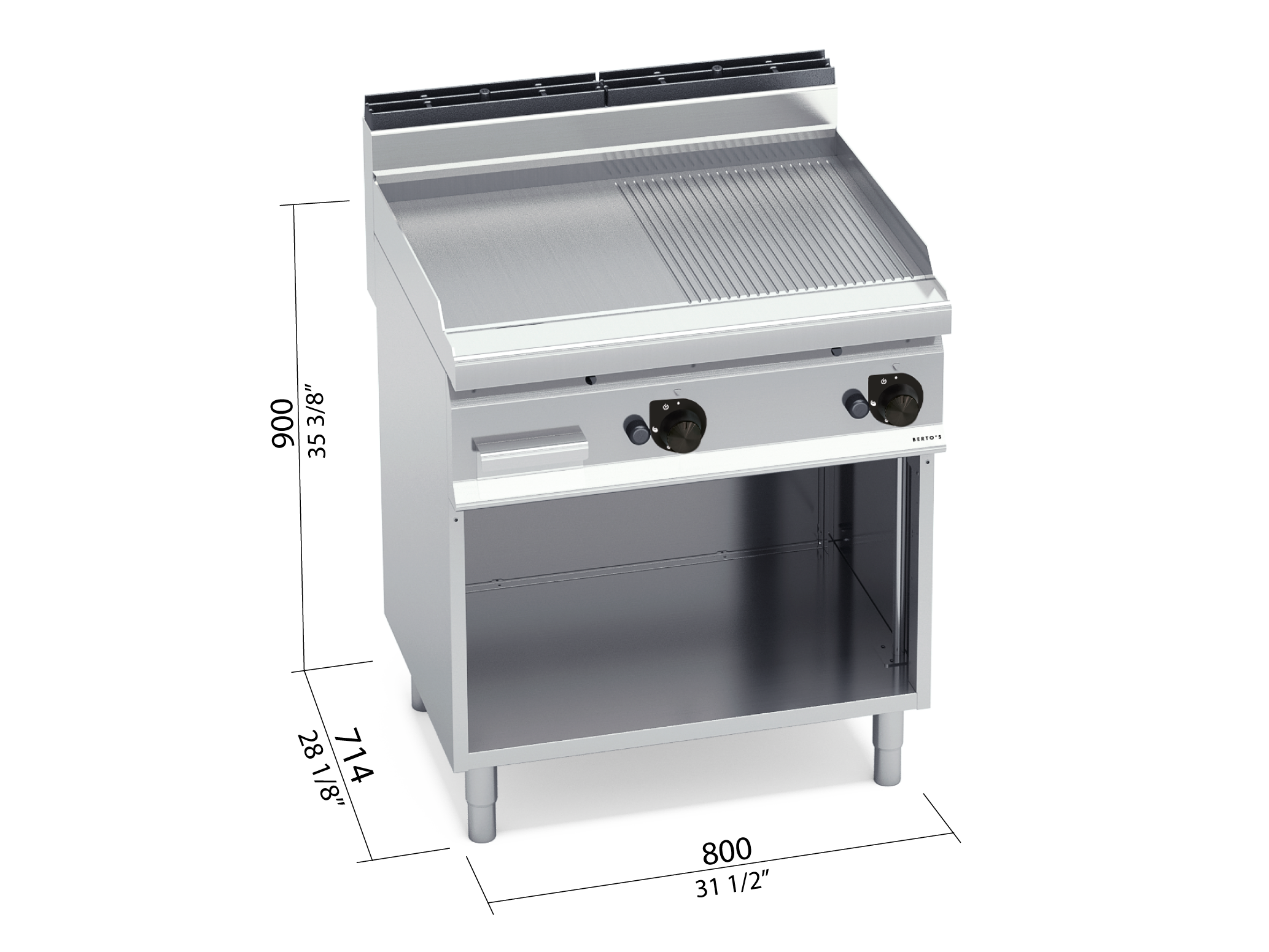 Frytop 700 mod. G7FM8M-2 gas de pie lisa/acanalada - BERTO'S