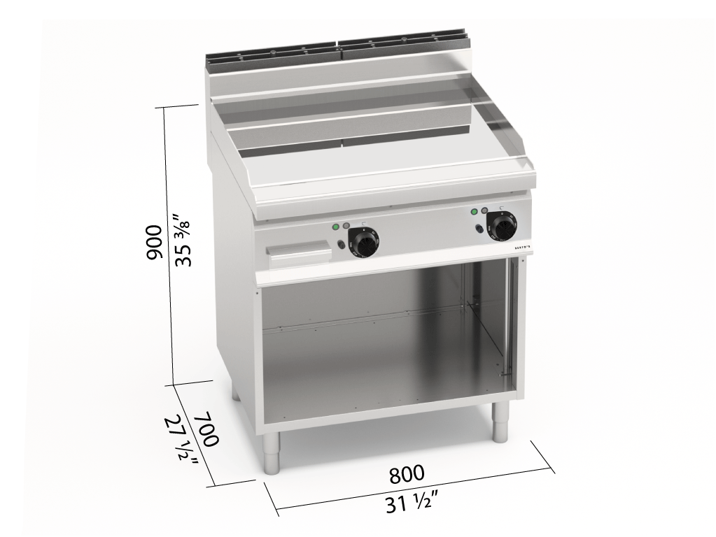 Frytop Eléctrico Compound Liso E7FL8MP-2/CPD — Gama 700, 9,6 kW BERTO'S