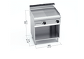 Frytop Eléctrico Mixto L/R E7FM8MP-2 — Gama 700, 9,6 kW BERTO'S