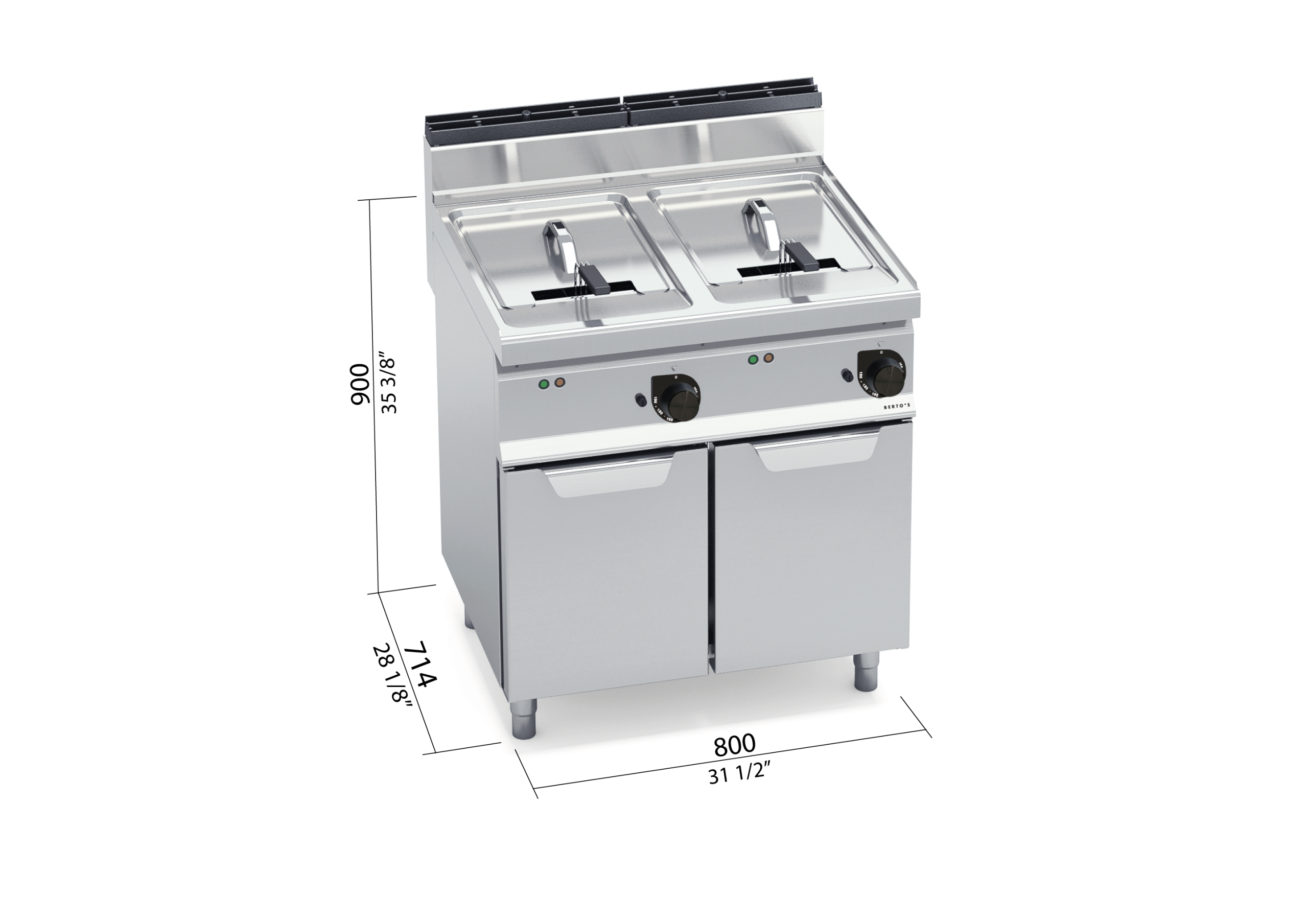 Freidora eléctrica con mueble doble 18+18L E7F18-8M - BERTO'S