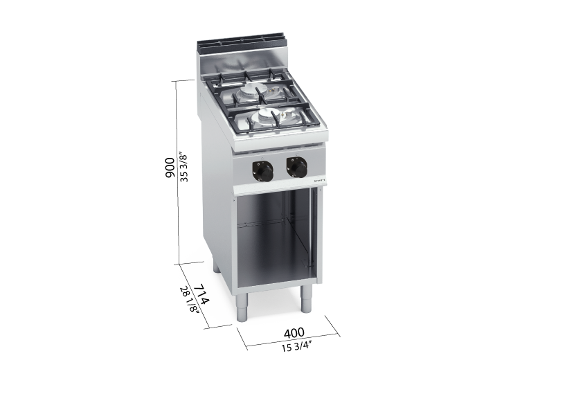 Cocina 700 G7F2MP 2 Fuegos a Gas — BERTO'S