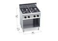 Cocina a gas 4 fuegos G7F4M - BERTO'S