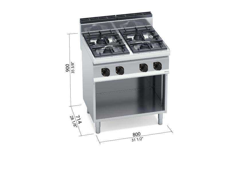 Cocina a gas 4 fuegos G7F4M - BERTO'S