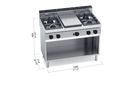 Cocina 4 fuegos gas + placa radiante G7T4P4FM - BERTO'S