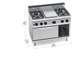 Cocina 4 fuegos gas + placa radiante + horno gas G7T4P4F+FG - BERTO'S