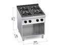 Cocina Modular 4 Fuegos Gas G9F4MP — BERTO'S