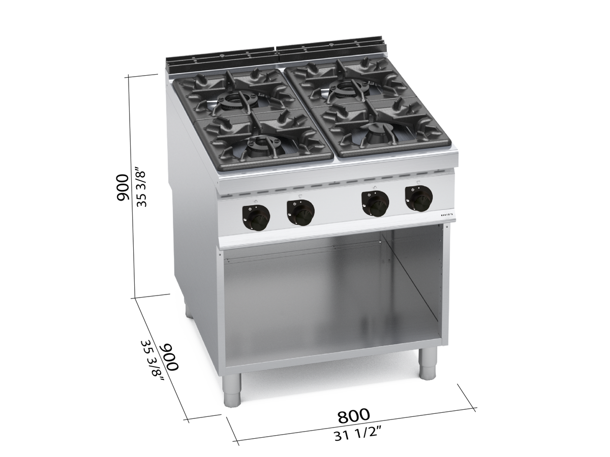 Cocina Modular 4 Fuegos Gas G9F4MP — BERTO'S