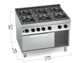 Cocina Industrial 6 Fuegos Gas Potenciada + Horno Gas G9F6P+FG — BERTO'S