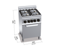 Cocina a Gas 4 Fuegos + Horno 1/1 Eléctrico G6F4PW+FE1 - BERTO'S