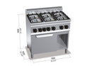 Cocina a Gas 6 Fuegos + Horno 1/1 Gas G6F6PW+FG1 - BERTO'S