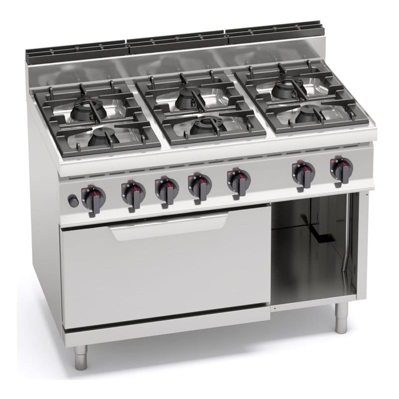 Cocina Industrial de 6 Quemadores con Horno — BERTO'S