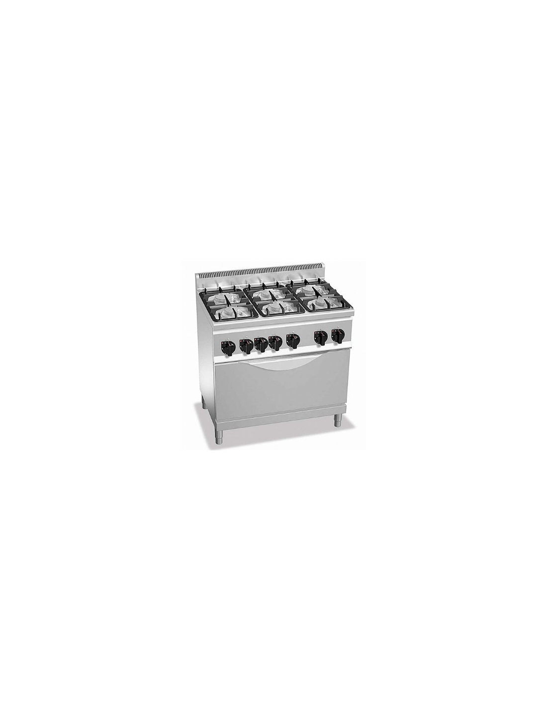 Cocina a Gas 6 Fuegos + Horno Maxi Gas G6F6PW+T - BERTO'S