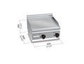 Fry-top Eléctrico Liso 2 Zonas Frente Estrecho E6FL6BP-2 — BERTO'S