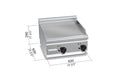 Fry-top Eléctrico Ranurado 2 Zonas Frente Estrecho E6FR6BP-2 — BERTO'S