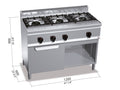 Cocina Industrial 3 Fuegos + Horno Gas G6F3H12+FG1 — Gama 600, 34,5 kW BERTO'S