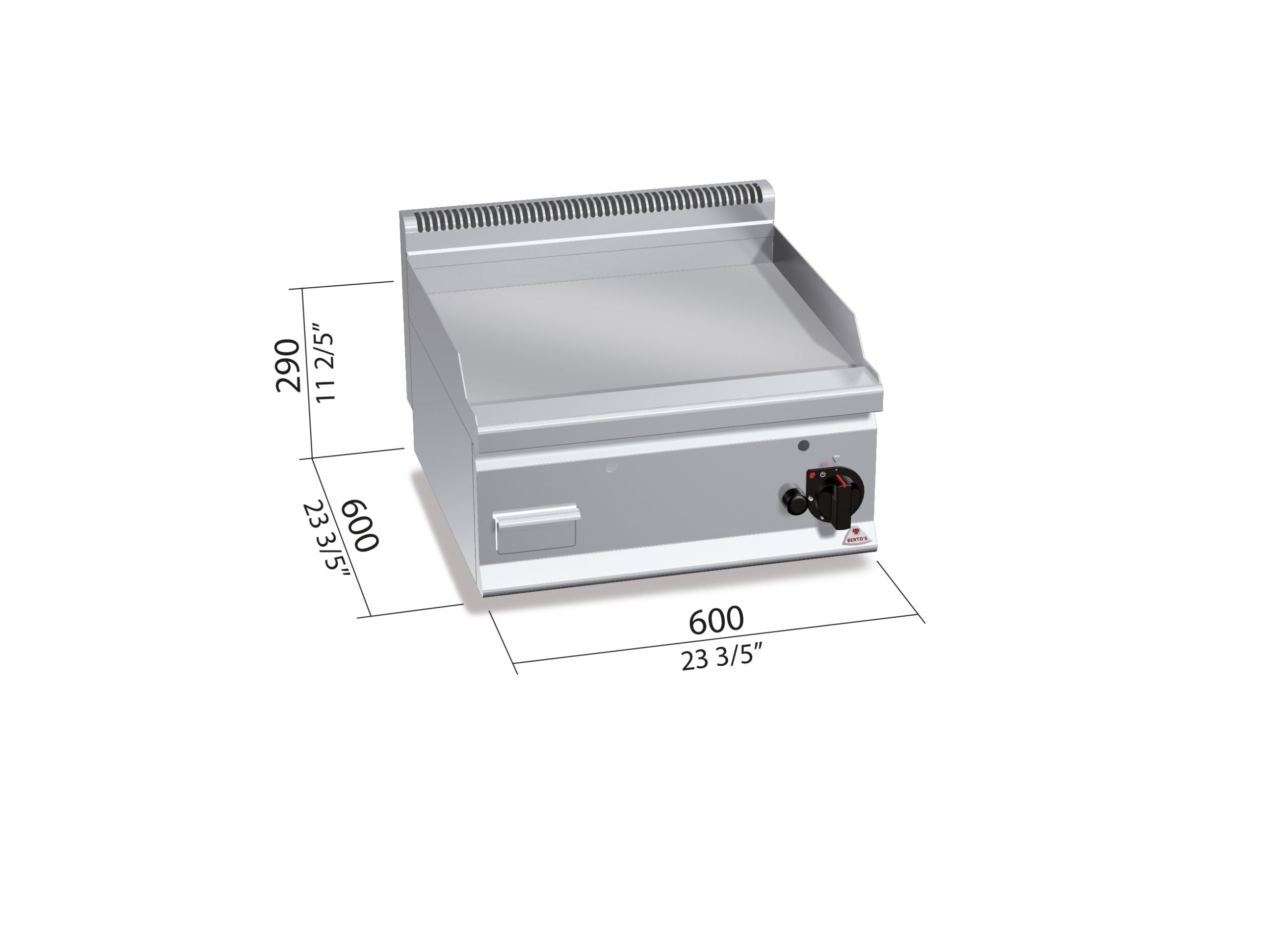 Fry-top Liso a Gas Cromo Duro G6FL6B/CR — BERTO'S