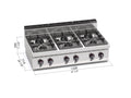 Cocina Industrial 6 Fuegos Gas G7F6BP — Gama 700, 42 kW BERTO'S
