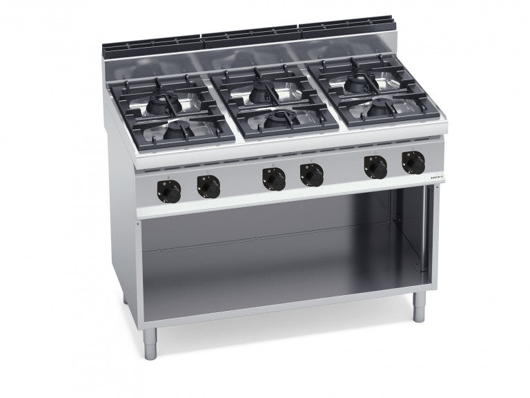 Cocina industrial 6 fuegos gas con mueble G7F6M — BERTO'S