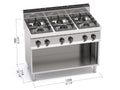 Cocina Industrial 6 Fuegos Gas G7F6MP — Gama 700, 42 kW BERTO'S