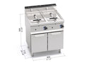 Freidora a gas con mueble doble 10+10L GL10+10M - BERTO'S