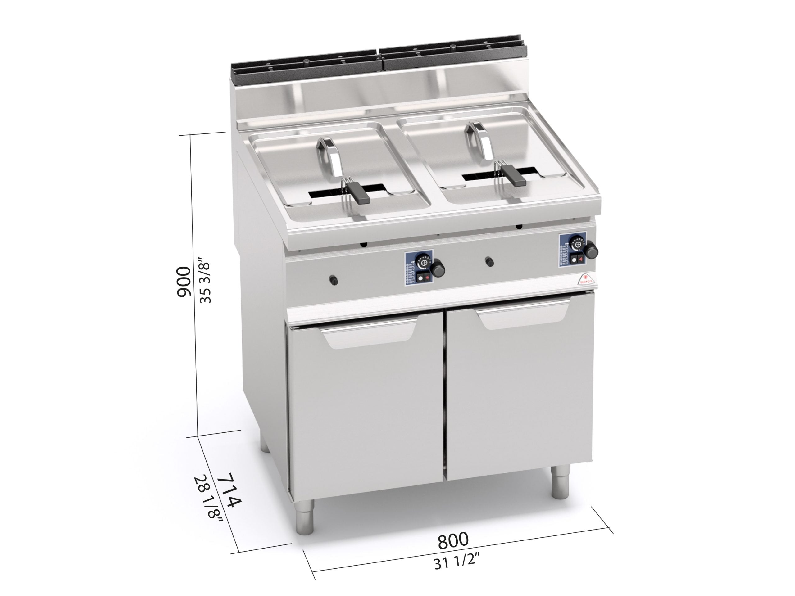Freidora a gas con mueble doble 10+10L GL10+10M - BERTO'S