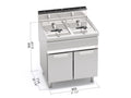 Freidora a gas con mueble doble 15+15L GL15+15M - BERTO'S