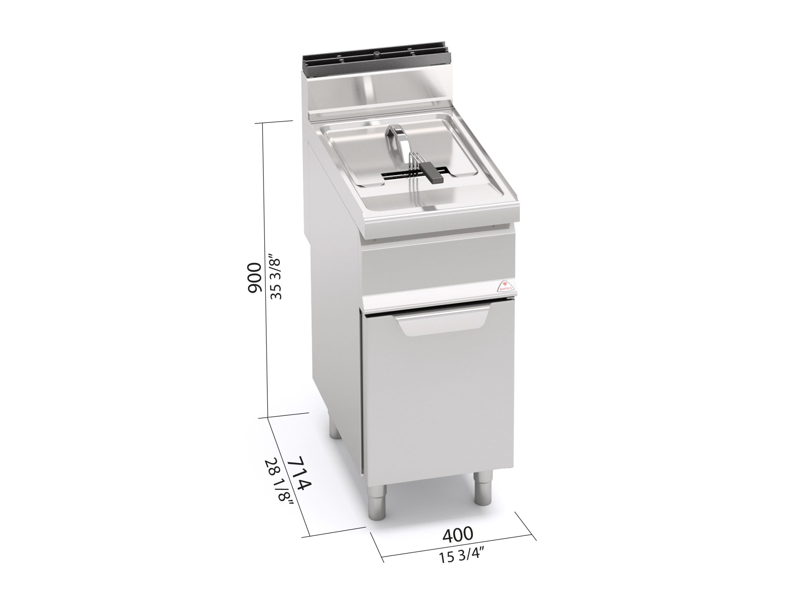 Freidora a gas con mueble 15L GL15M - BERTO'S