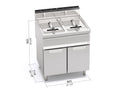 Freidora a gas con mueble doble 20+20L GL20+20M - BERTO'S