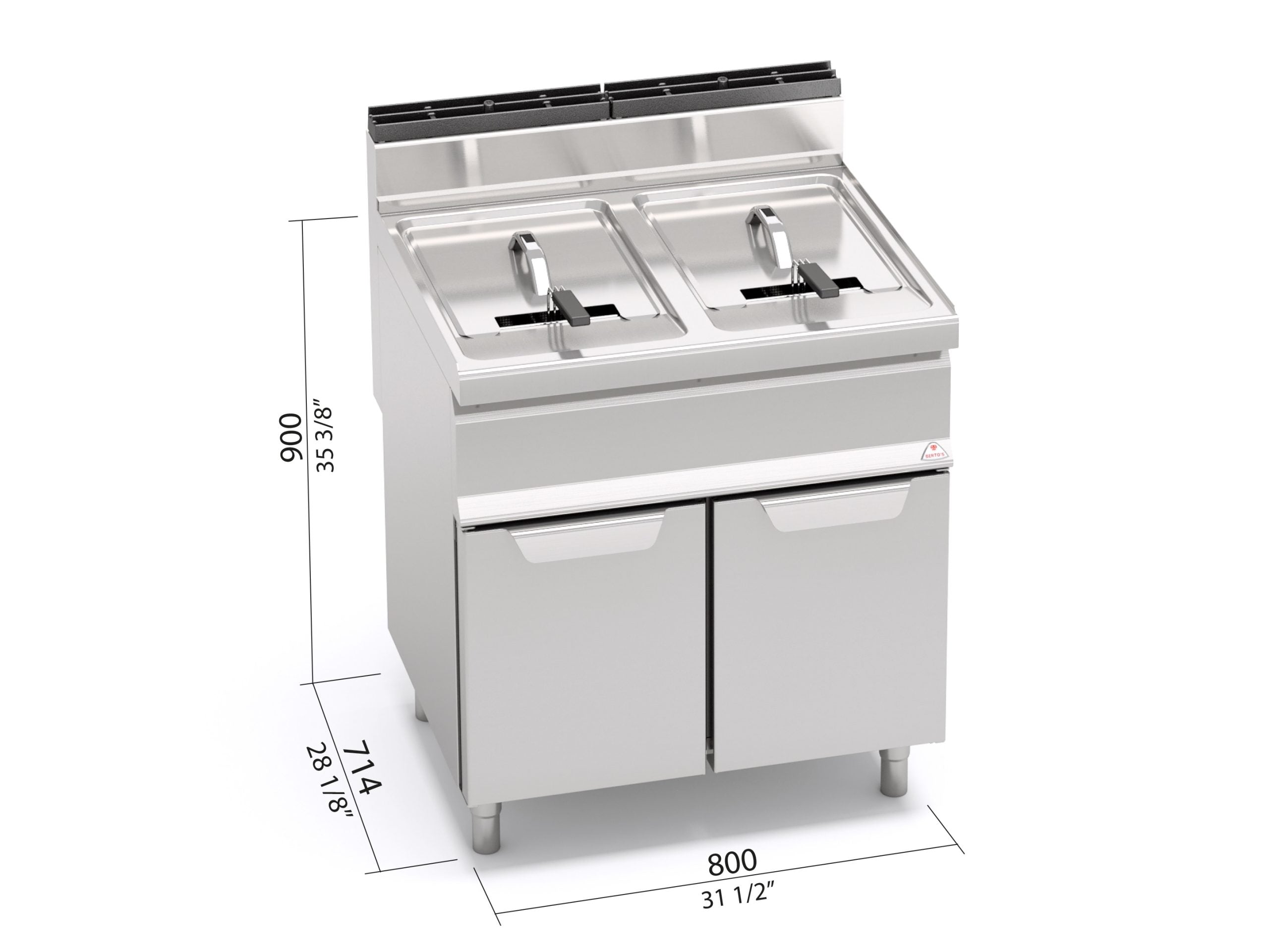 Freidora a gas con mueble doble 20+20L GL20+20M - BERTO'S