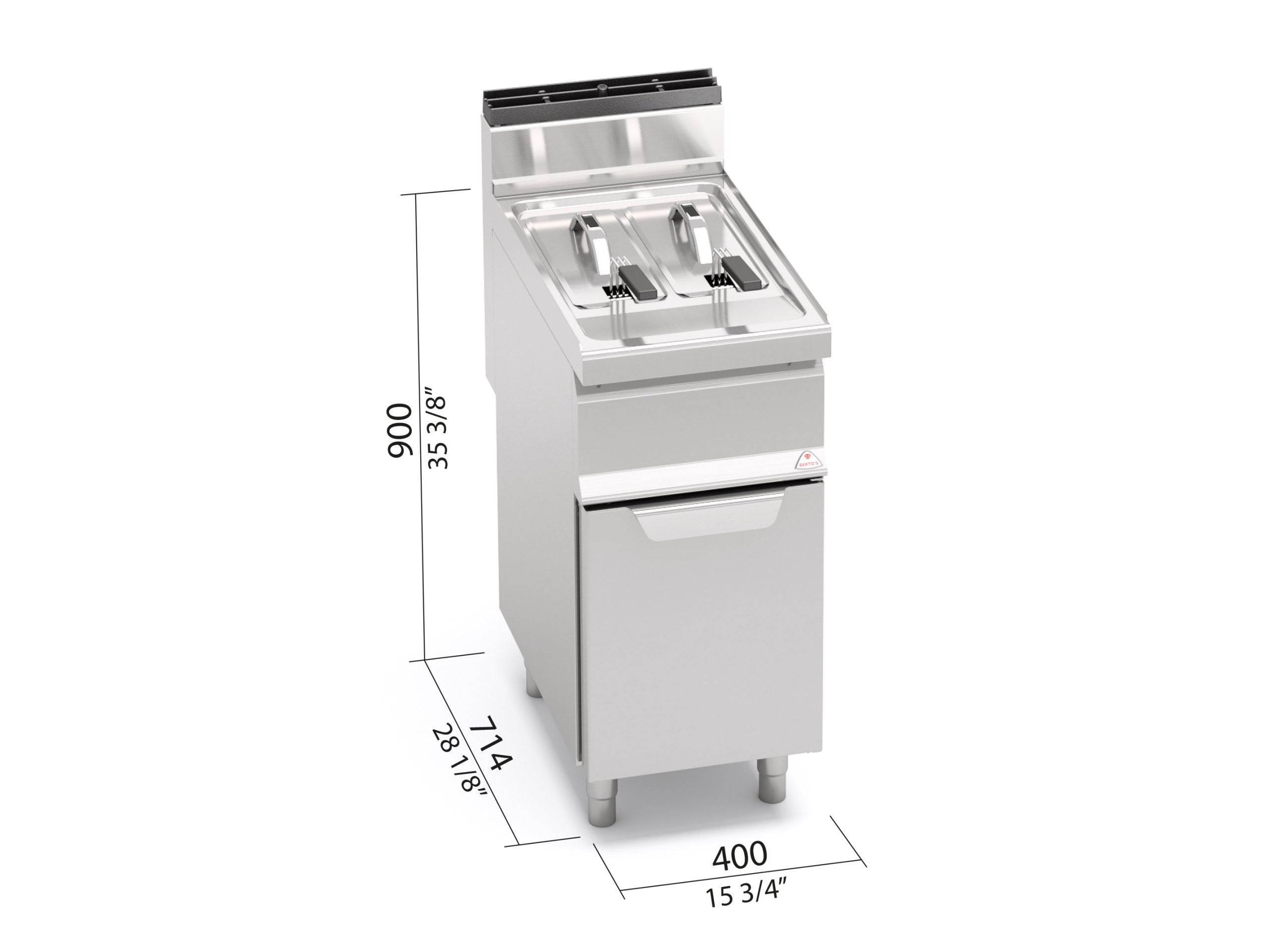 Freidora a gas con mueble doble 7+7L GL7+7M - BERTO'S