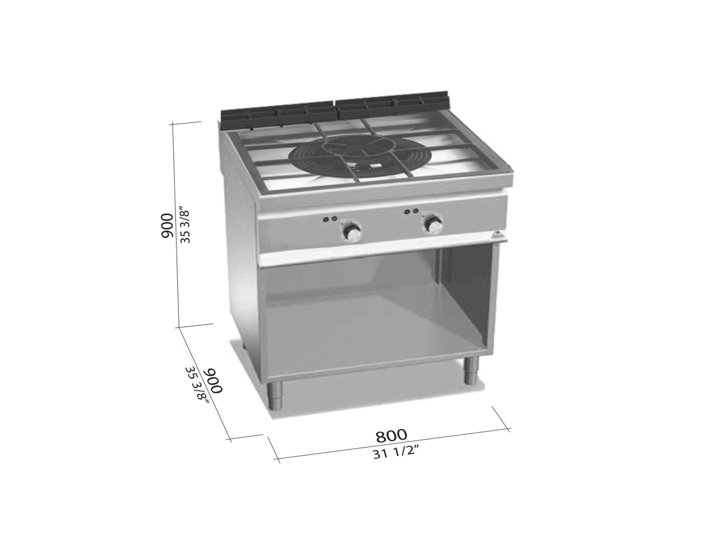 Paellero pie gas 800 S-900 SG9P31M - BERTO'S